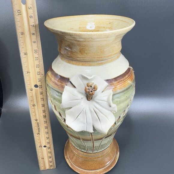 Vintage Whole Earth Clay Works Boho Vase 1984 Earth Tone Large Vase Vessel VTG - Picture 2 of 15